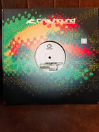 Mike 303 Grayhound Recordings Black Jack 12 inch vinyl, colourful multicoloured picture sleeve with green red and gold splatter design