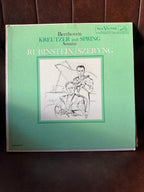 Beethoven Kreutzer and Spring Sonatas – Rubinstein & Szeryng RCA Victor Red Seal vinyl LP LM-2377 with sage green cover and charcoal sketch of artists