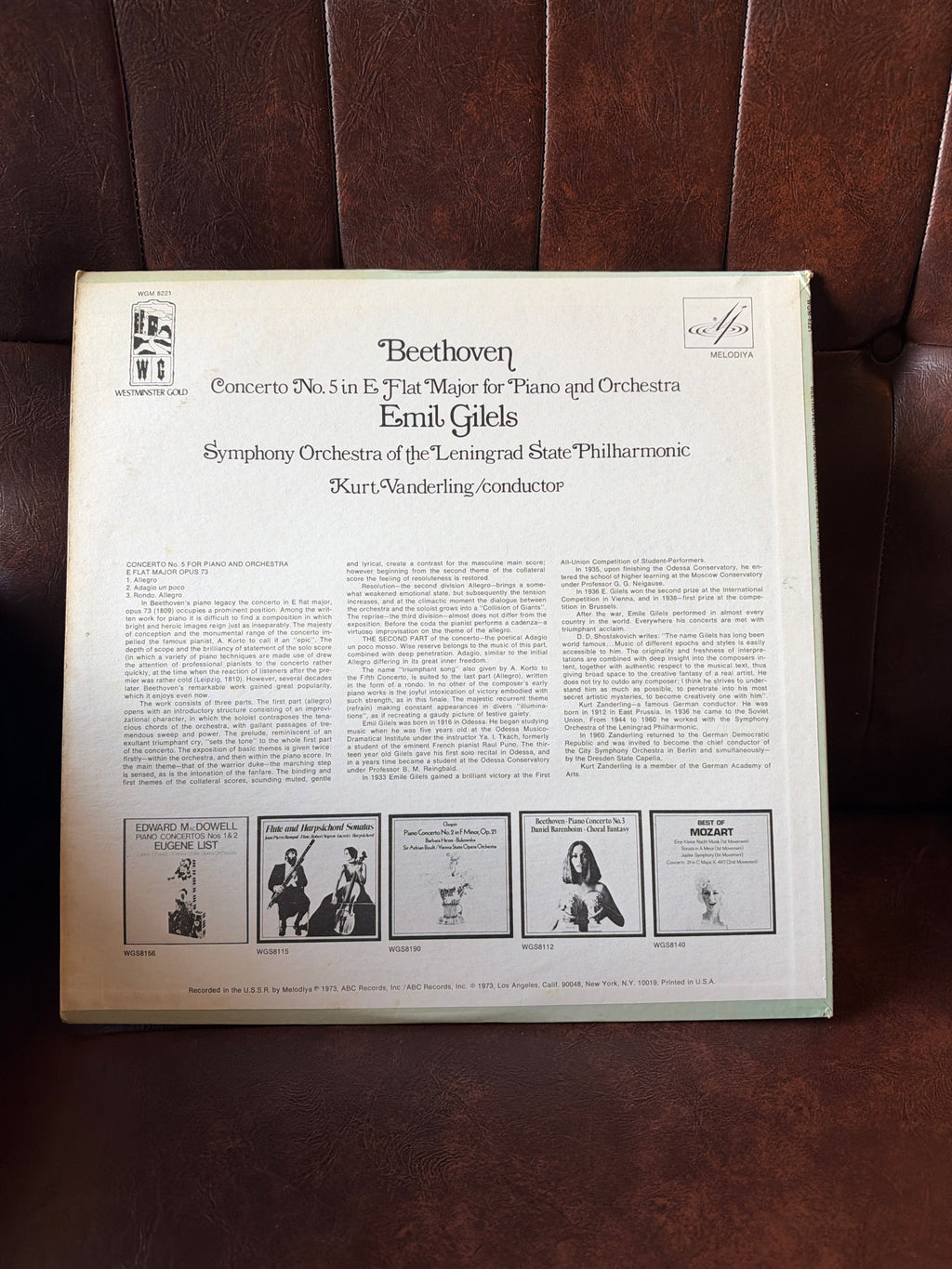 Beethoven Concerto No. 5 in E Flat Major – Emil Gilels (Vinyl LP)