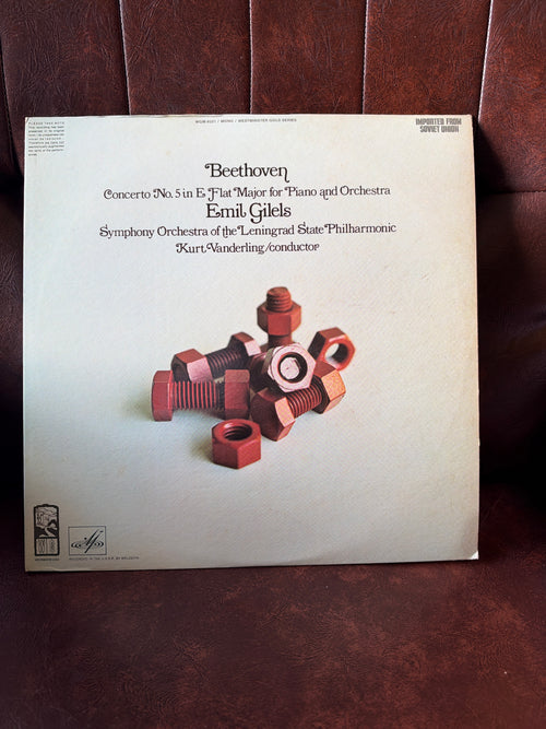 Beethoven Concerto No. 5 – Emil Gilels vinyl LP back cover, Westminster Gold Series, imported from Soviet Union