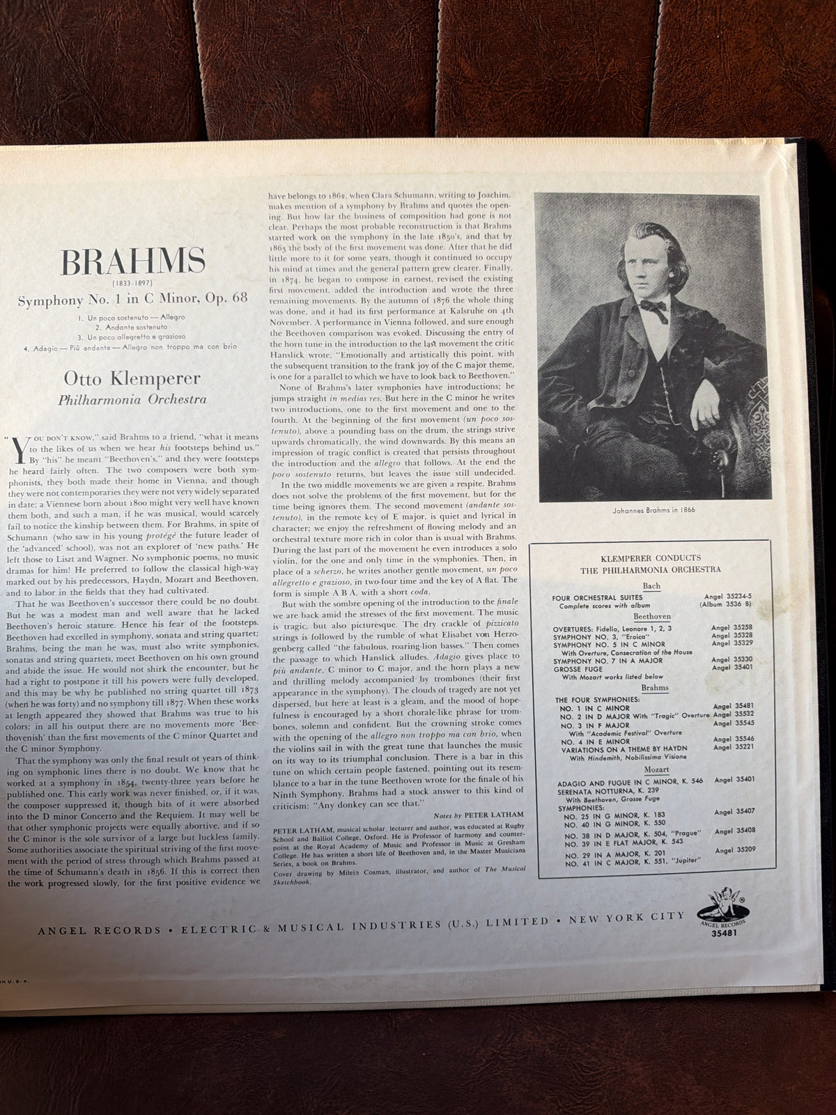 Brahms: Symphony No. 1 – Klemperer / Philharmonia Orchestra (Angel Records Vinyl LP)