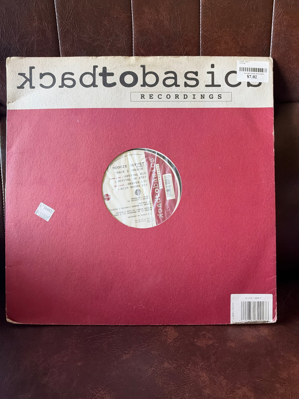 Boogie Buffet – Back to Basics Recordings 12" vinyl in iconic reversed-logo sleeve